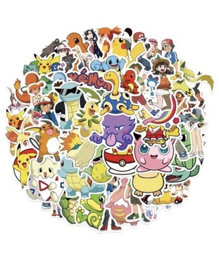 50 Sztuk Naklejek Nintendo Pokemon