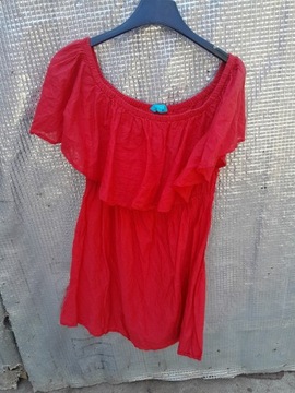 Śliczna czerwona sukienka hiszpanka 44 xxl 