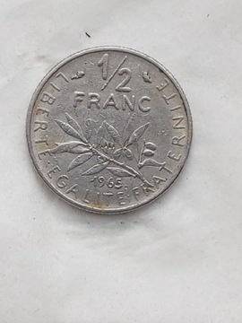 224 Francja 1/2 franka, 1965