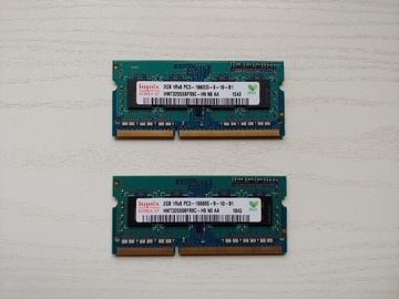 PAMIĘĆ RAM LAPTOP 2x 2GB DDR3 PC3 10600S 1333MHz