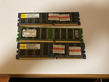 DDR1  3 x 1GB  KINGSTON + 2 X ELIXIR