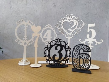 Numery stołów - dekoracyjne - różne wzory