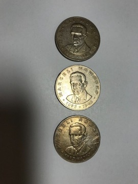 Monety PRL 20 złotych Nowotko 1975,1976, 1977 rok.