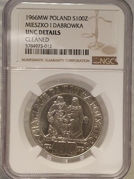 Polska 100 złotych, 1966 r Mieszko i Dąbrówka