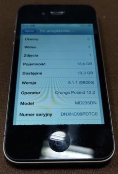 Jedyny w Polsce ios 5.1.1 dla kolekcjonerów iPhone 4s 16 gb Black PILNIE