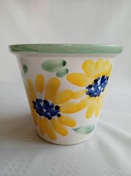 Osłona ceramiczna na doniczkę ręcznie malowana