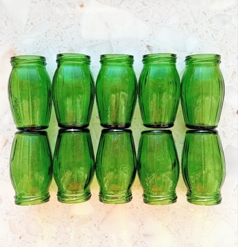 10x Słoiczek - wazonik szklany (zielone szkło)