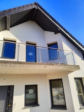 Balustrada aluminium szkło bezbpieczne 