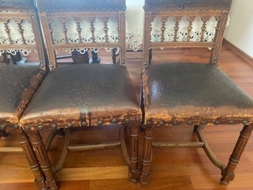 komplet neorenesansowy stół plus 6 krzeseł