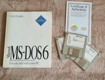 MS-DOS 6.22 oryginał (certyfikat + 3 dyskietki)