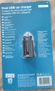 Podwójna ładowarka samochodowa USB Philips