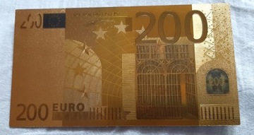 Banknot pozłacany  24k - 200 euro