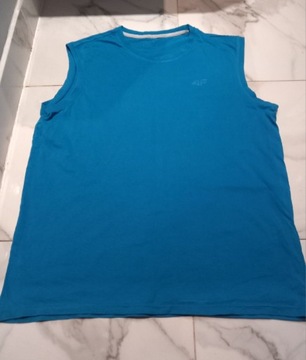 Bawełniana niebieska koszulka, XL, 4F