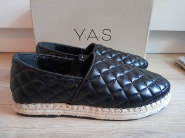 Nowe 40 skórzane Espadryle YAS Y.A.S Yasquilta