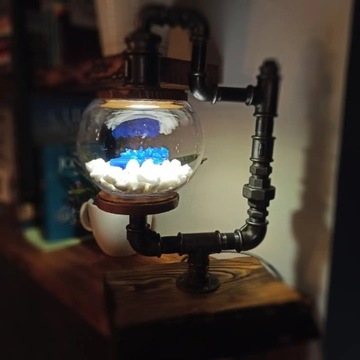 Industrialna lampa z rurek z kryształem chalkantyt