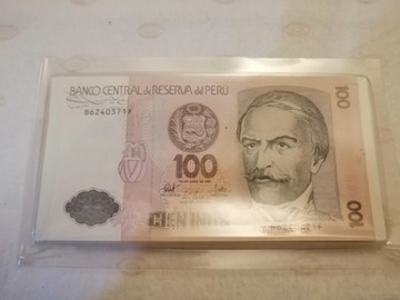 Banknot Peru 100 Intis 1987