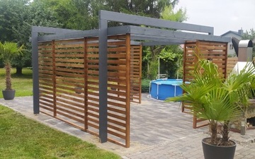 Nowoczesna altana, pergola drewniana 600x400