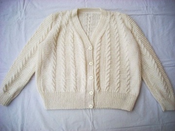 Sweter Kremowy na drutach 44 46