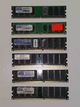  RAM - 6szt. DDR2 DDR DIMM 256MB 512MB 1GB 2GB PC