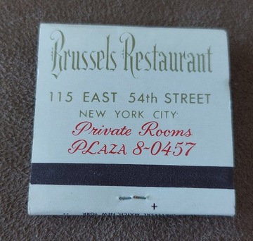 Zapałki. Brussels restaurant, N.Y.