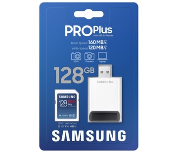 Samsung 128GB SDXC PRO Plus 160MB/s z czytnikiem