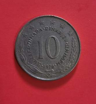 Moneta 10 dinarów 1976, Jugosławia
