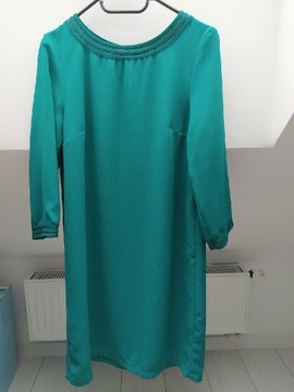 Sukienka H&M morska turkusowa 38 M