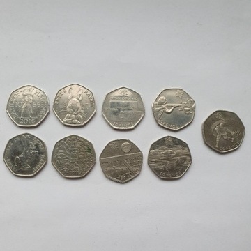 9 monet 50 pensów niski nakład