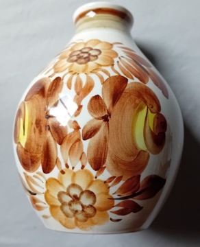 Ręcznie malowany wazon Koło, wczesny PRL.