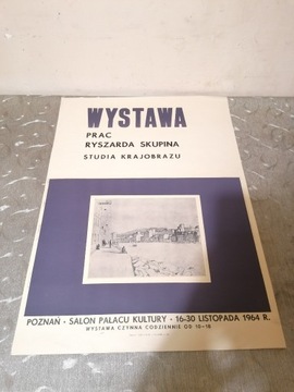 PLAKAT WYSTAWY PRAC RYSZARA SKUPINA 1964 R. POZNAŃ