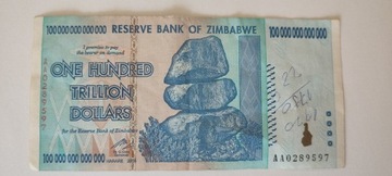 ZIMBABWE - 100 BILIONÓW (TRILLION) DOLARÓW - UNC
