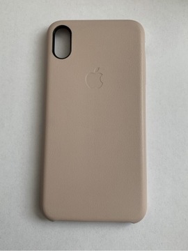 Plecki Apple leather Case IPhone XS max beżowy
