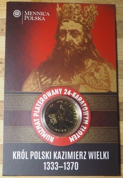 Król Polski Kazimierz Wielki - numizmat medal