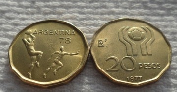 Argentyna 20 peso 1977 Mundial Piłka Nożna 1 szt.