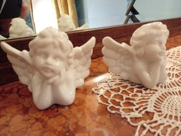 porcelanowy anioł figurka biały bibelot