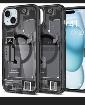 Etui Spigen Ultra Hybrid Mag iPhone 15 Plus szare