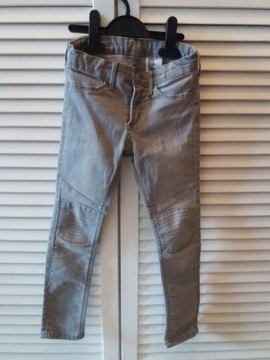 H&M spodnie biker jeans szare r.110 BDB