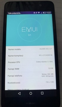 Huawei Scl l21 Y6 z ładowarką + gratis słuchawki
