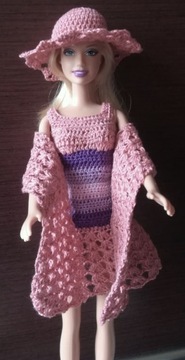Ubranko dla lalki Barbie, komplet, sukienka+dodatk