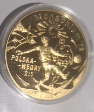 Medal.,olimpiada MONACHIUM72finał,POLSKA-WĘGRY,Złote lata polskiego futbolu