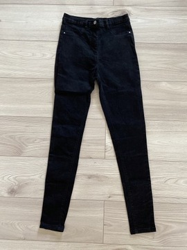 Next spodnie jeansowe czarne r.166