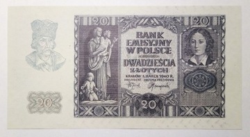 20 złotych 1940  bez serii i numeru