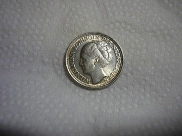 SREBRNA PIĘKNA moneta 10 cents 1944 r. HOLANDIA