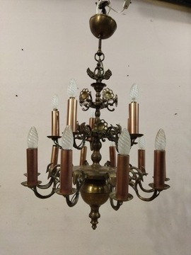 żyrandol mosiężny 2-poziomowy 57cm lampa wisząca