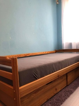 łóżko sosnowe pojedyncze z szufladami