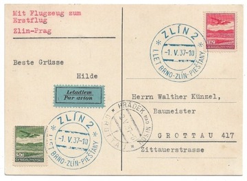 Pierwszy lot z Brna 1.5.1937, Czechosłowacja 