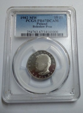 10 zł  Prus 1982 MW PCGS PR67 DCAM-wspaniała!!!!