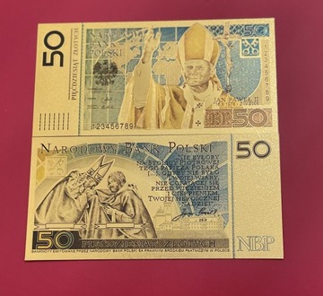 Banknot J .Paweł II GOLD