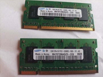 2GB (2x1GB) DDR2 Samsung - do laptopa - Chorzów