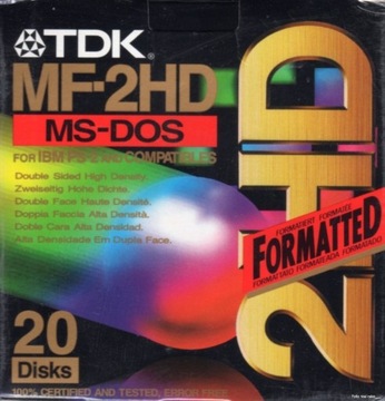 TDK MF-2HD NOWE 3,5" 20szt. w pudełku FOLIA+gratis